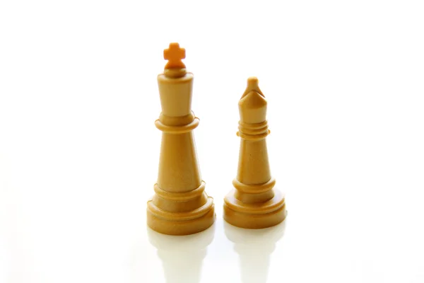 Close-up of a king and a queen chess pieces — Stock Photo, Image