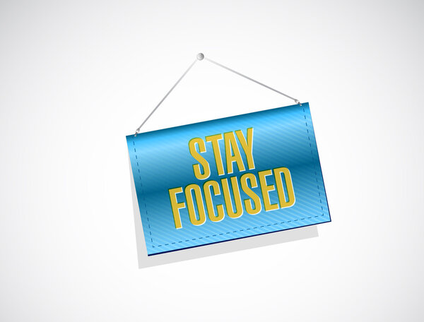 stay focused hanging banner illustration design