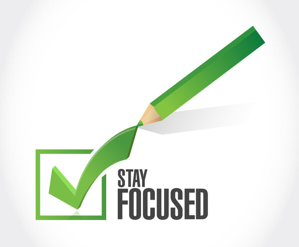 stay focused check mark illustration