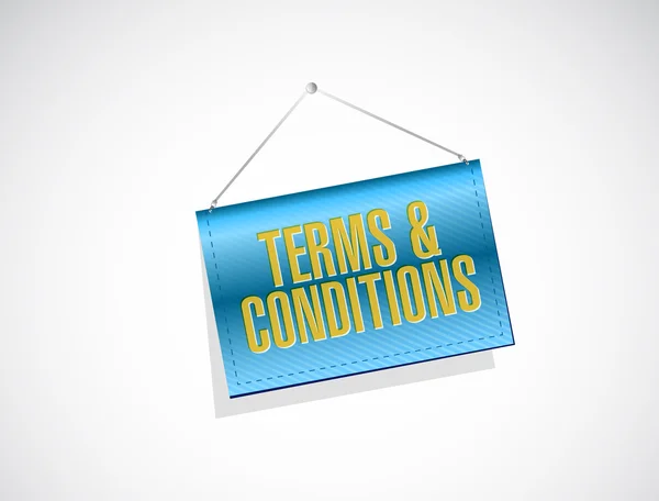 Terms and conditions hanging banner — Stock Photo, Image