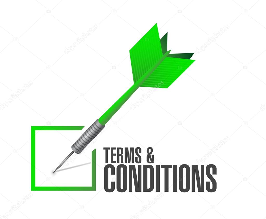 terms and conditions check dart illustration