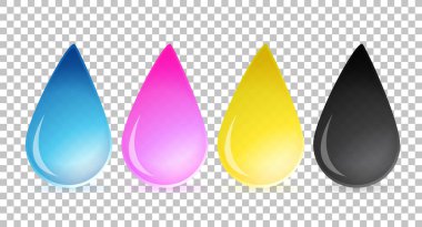 CMYK mürekkep üzerinde boş bir tasarım tabaka damla