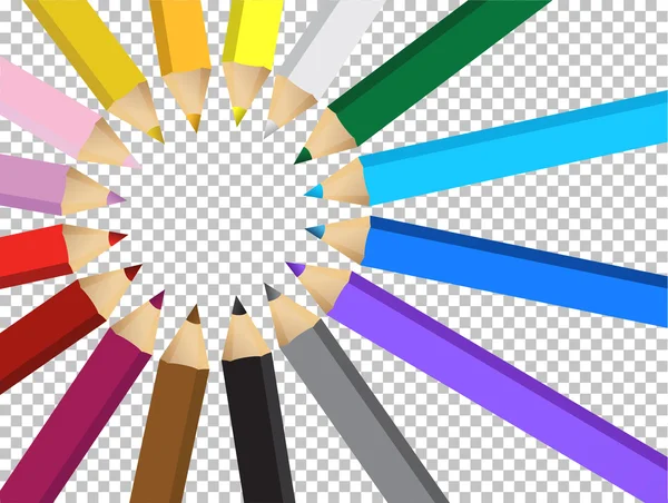 Lápices de colores sobre una capa de diseño en blanco — Foto de Stock