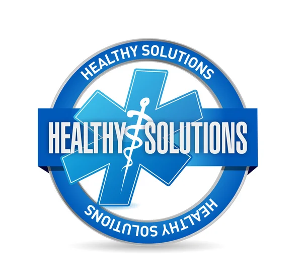 Healthy solutions medical seal illustration design — Stock Photo, Image