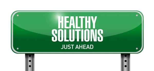 Sağlıklı çözümler yol işareti illüstrasyon — Stok fotoğraf