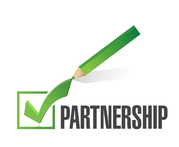 Partnership check mark illustration design — Stock Photo, Image