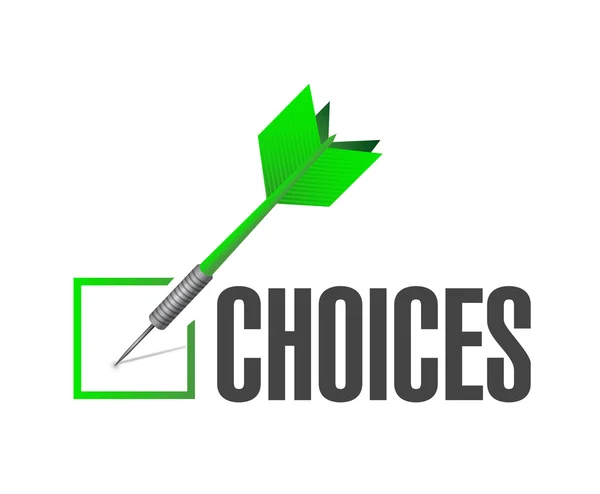 Choices check dart concept illustration — Stock Photo, Image