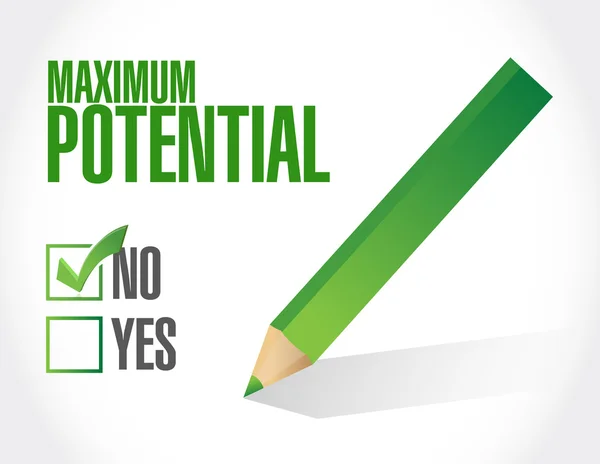 No maximum potential check mark concept — Stock Photo, Image