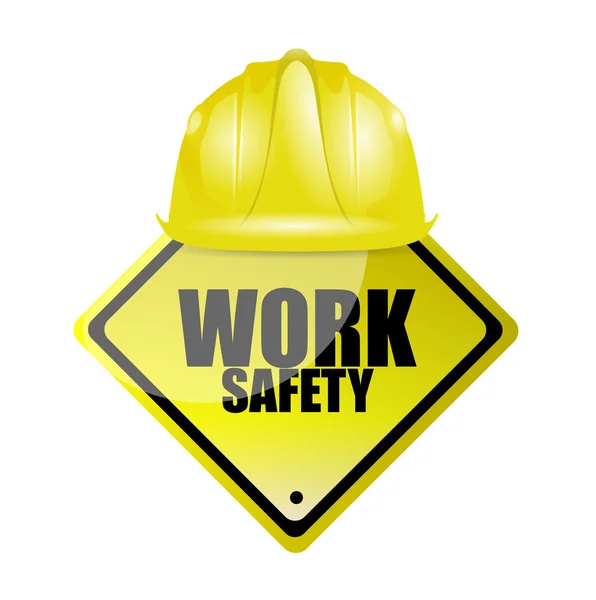 Work safety helmet and sign concept — Stock Photo, Image