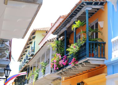 Cartagena, Kolombiya balkonda görünümünü