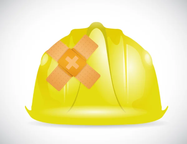 Helmet band aid fix solution concept — Stock Photo, Image