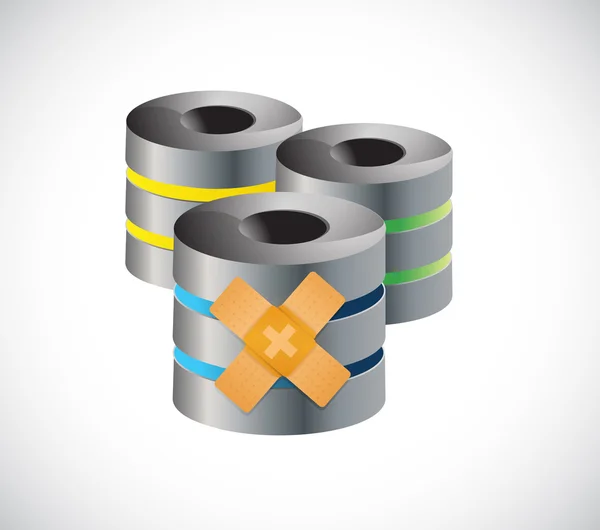 Server band aid fix lösung konzept illustration — Stockfoto