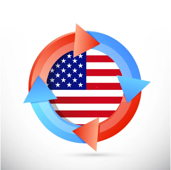 Us flag cycle illustration design — Stock Photo, Image