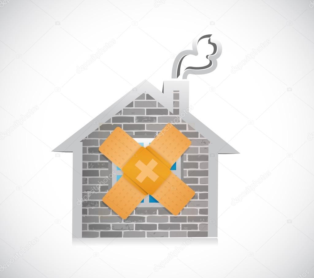 home band aid fix solution concept illustration