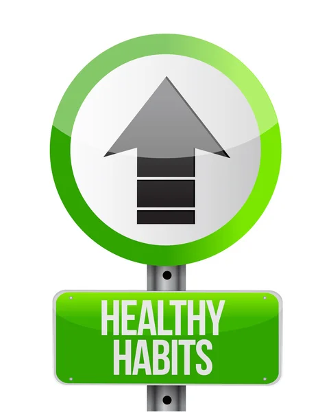 Sağlıklı alışkanlıkları konsept illüstrasyon işareti — Stok fotoğraf