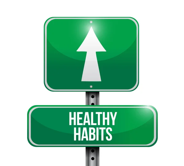 Healthy habits road sign concept — Stock Photo, Image