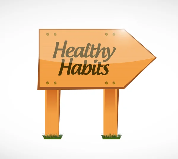 Healthy habits wood sign concept — Stock Photo, Image