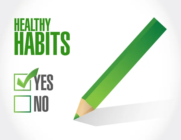 Healthy habits check mark sign concept — Stock Photo, Image