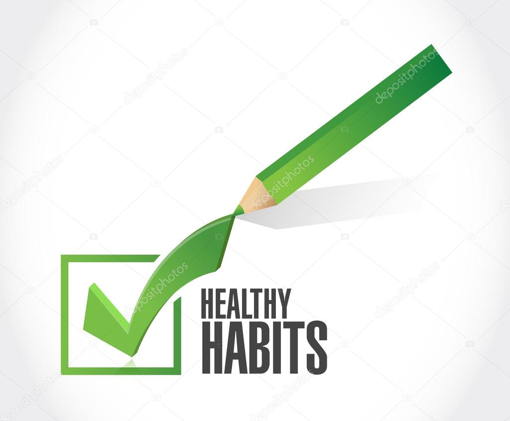 healthy habits check sign concept