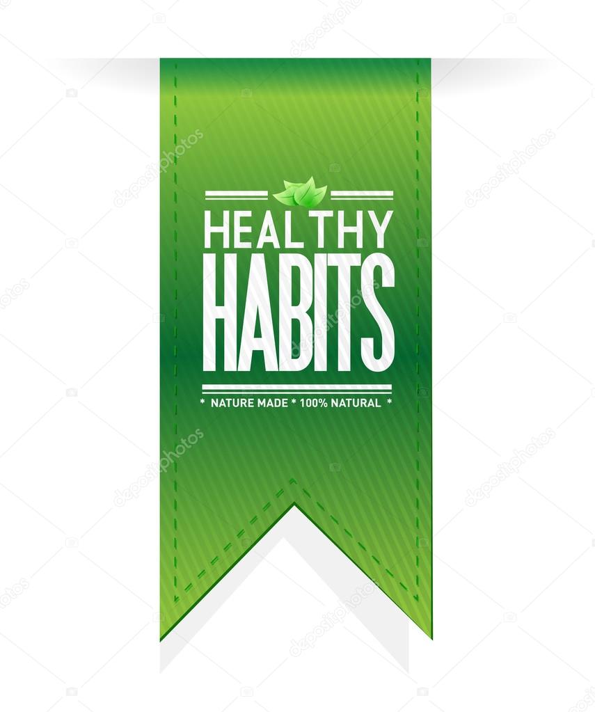 healthy habits banner sign concept