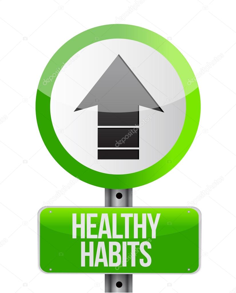 healthy habits sign concept illustration