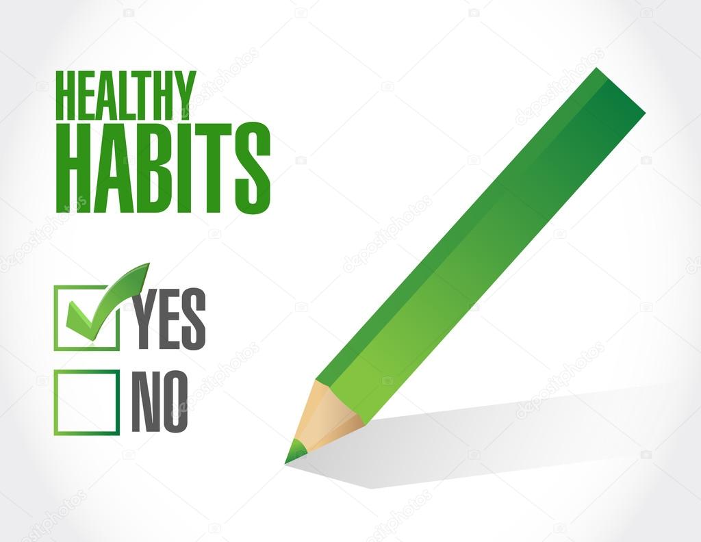 healthy habits check mark sign concept