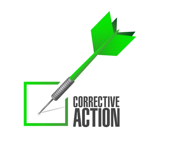 Corrective action check dart sign — Stock Photo, Image