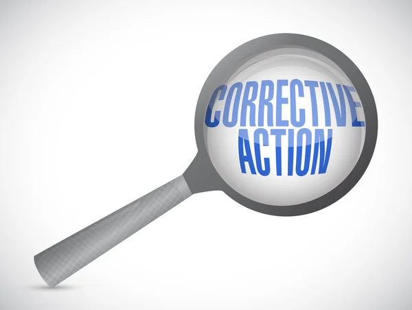 Corrective action magnify sign — Stock Photo, Image