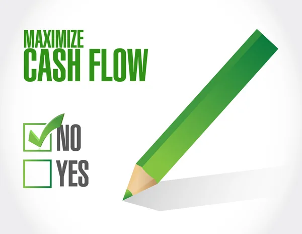 Není maximalizovat cash flow ilustrace design — Stock fotografie