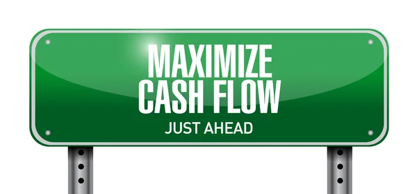Maximize cash flow street sign illustration design — Stock Photo, Image