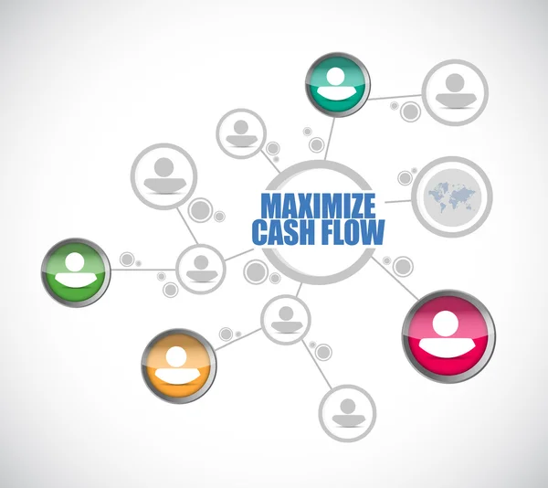 Maximalizálja a cash-flow nép hálózat — Stock Fotó