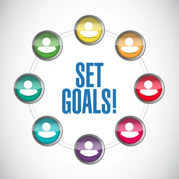 Set goals people diagram sign concept — Stock Photo, Image