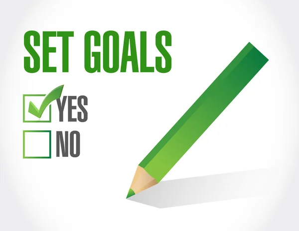 Set goals check mark sign concept illustration — Stock Photo, Image