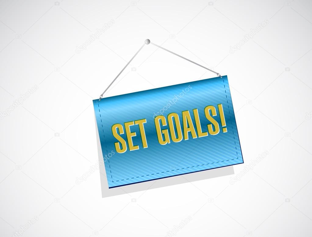 set goals banner sign concept illustration design