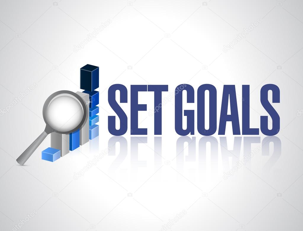 set goals business graph sign concept illustration