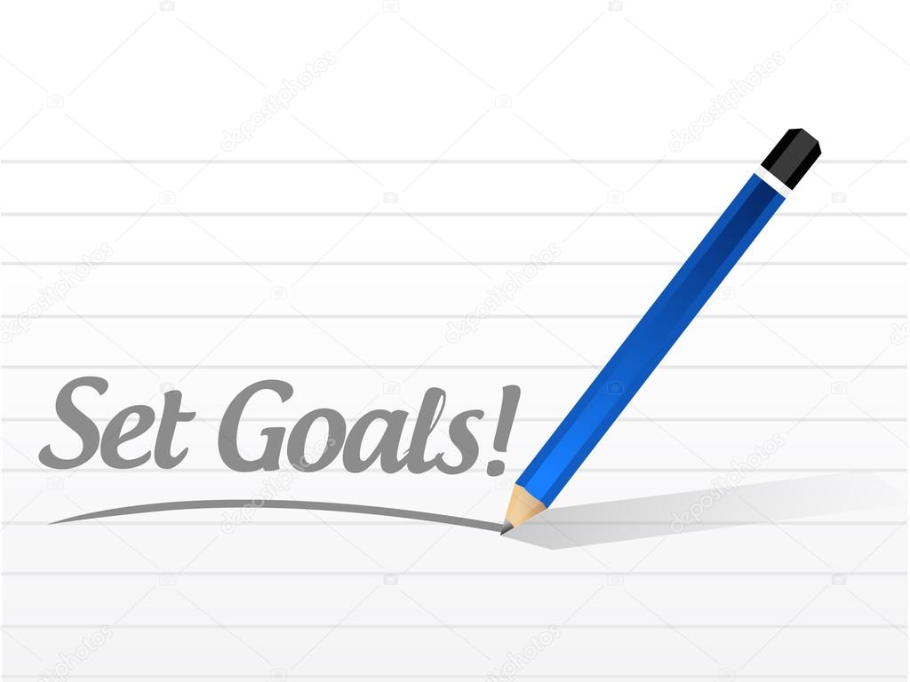 set goals message sign concept illustration design