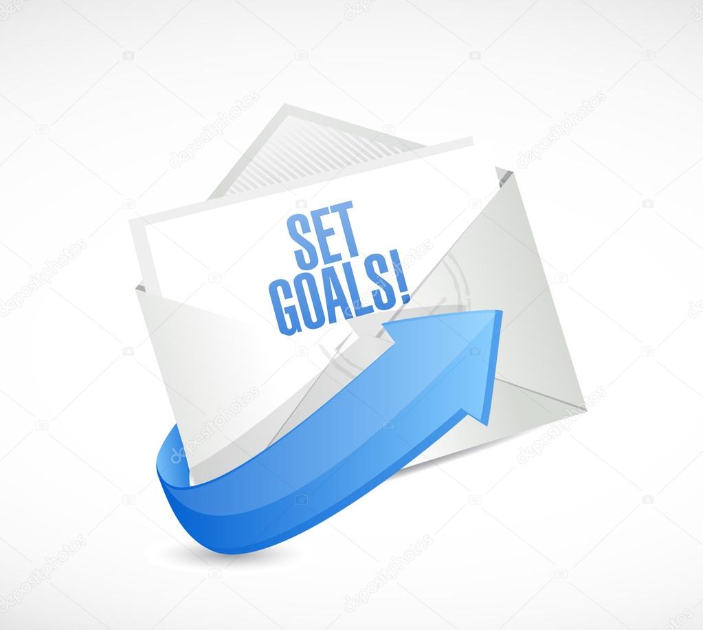 set goals email sign concept illustration design