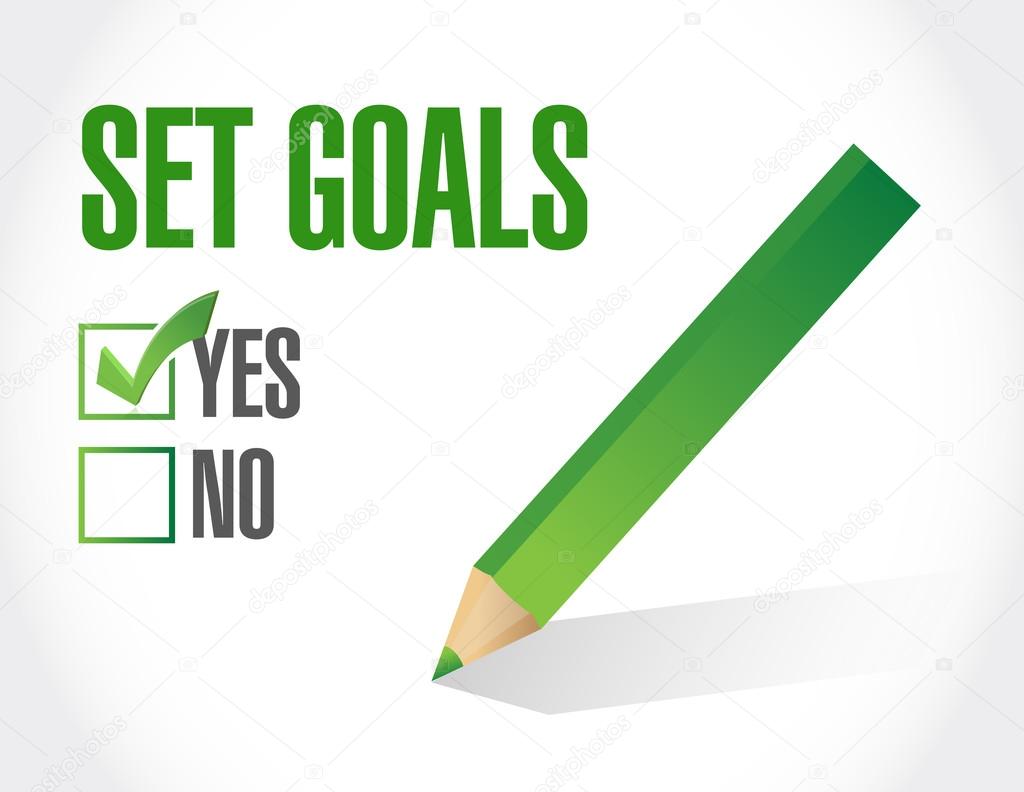 set goals check mark sign concept illustration