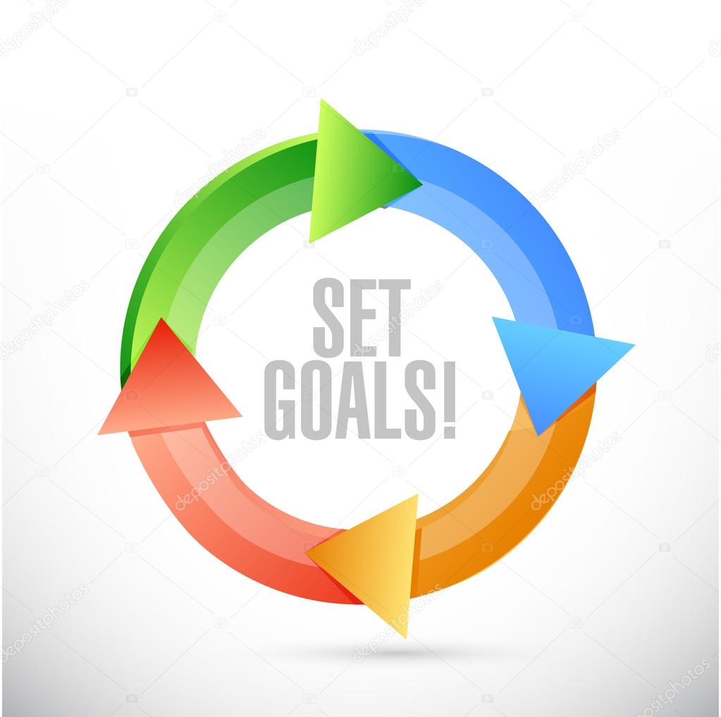 set goals check sign concept illustration design
