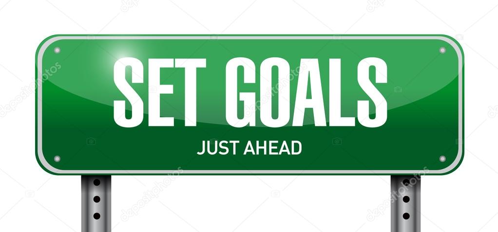 set goals street sign concept illustration design