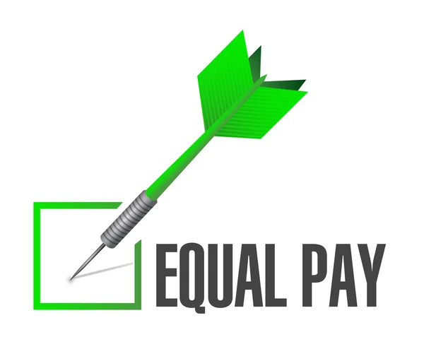 Equal pay check dart sign illustration — Stock Photo, Image