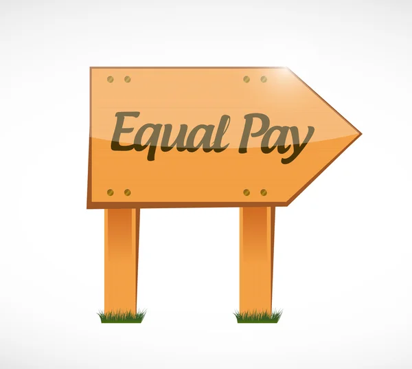 Equal pay wood sign illustration design — Stock Photo, Image