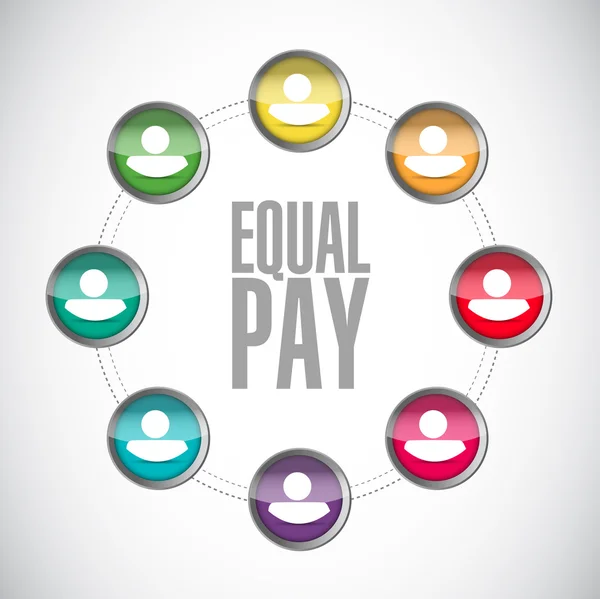 Equal pay people network sign illustration — Stock Photo, Image