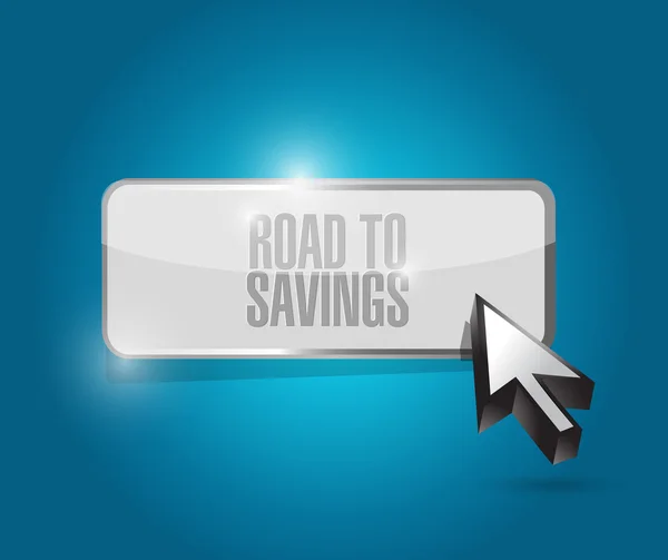 Road to savings button sign illustration — Stock Photo, Image