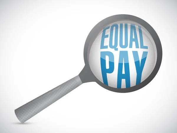 Equal pay magnify glass sign illustration design — Stock Photo, Image