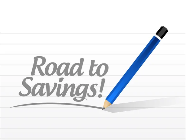 Road to savings message sign illustration design — Stock Photo, Image