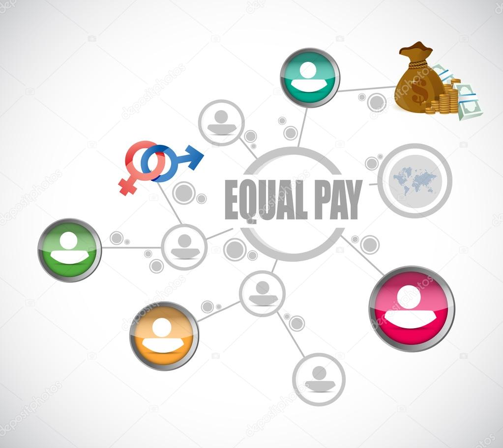 equal pay network diagram sign illustration design