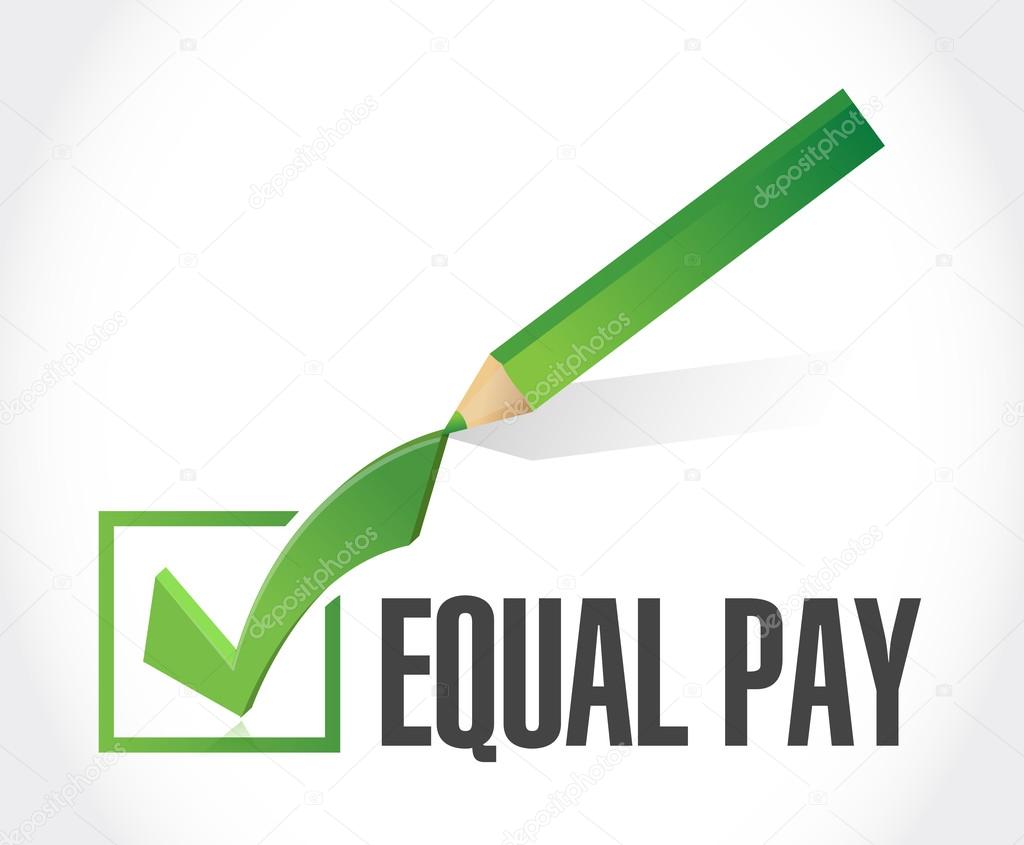 equal pay check mark sign illustration