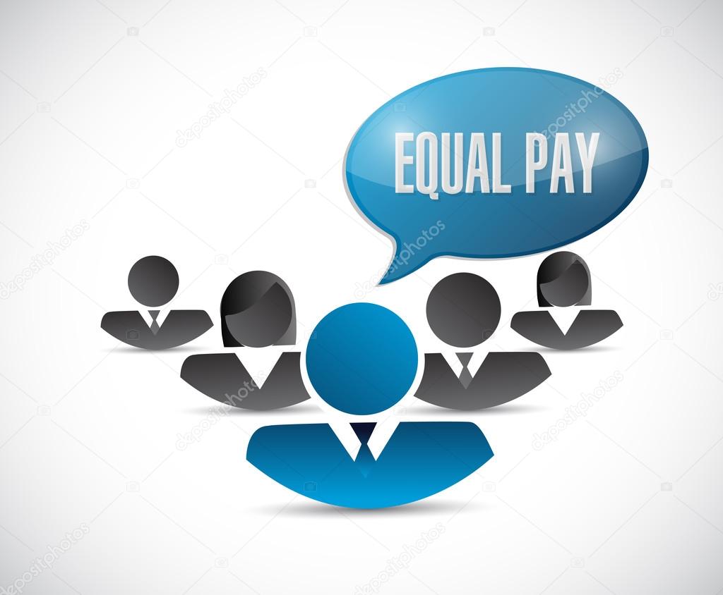 equal pay people sign illustration design