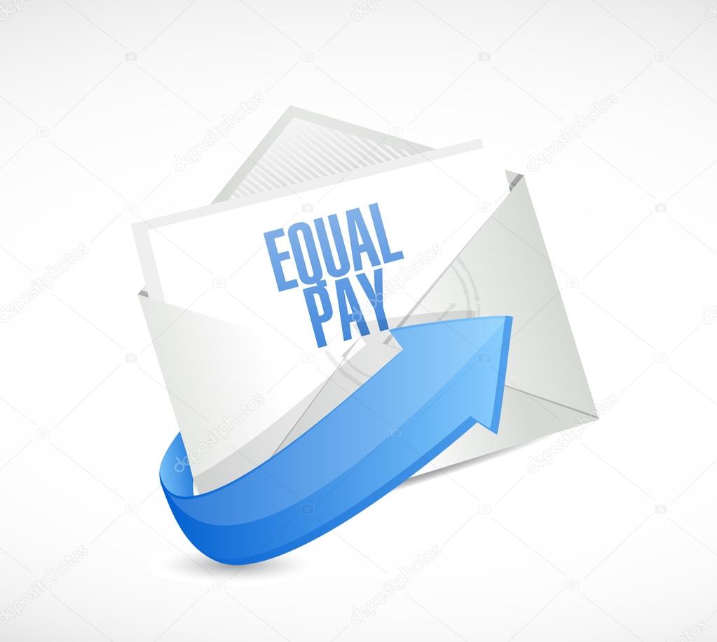 equal pay email sign illustration design